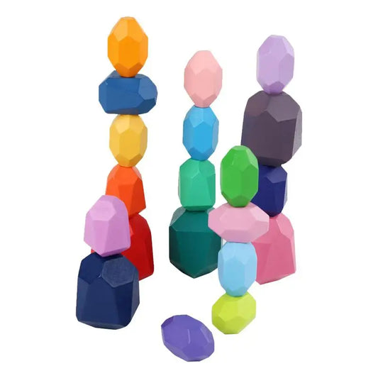 Wooden Rainbow Stones Montessori