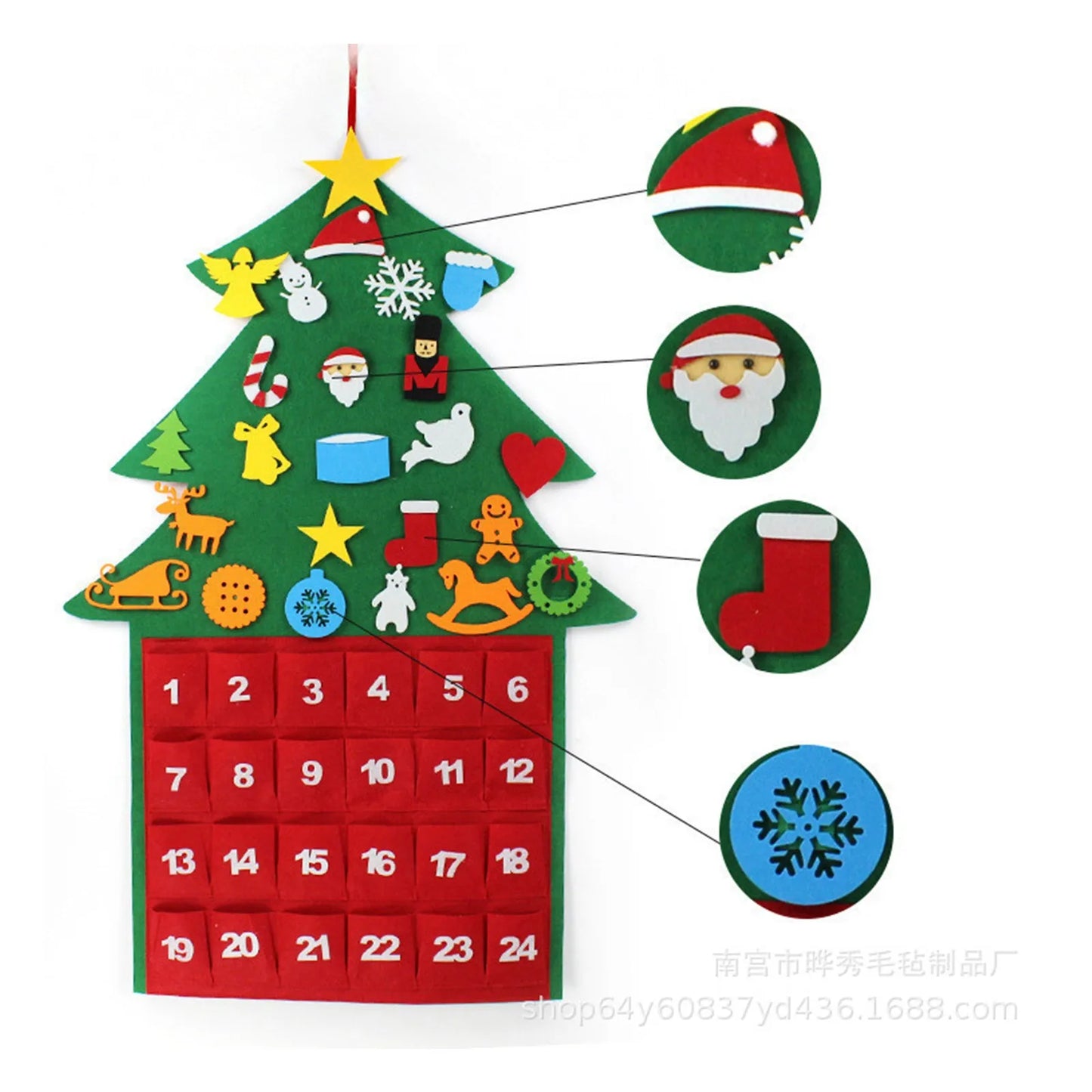 Montessori Advent Calendar (Felt Hanging Christmas Tree Montessori Advent Calendar (Felt Hanging Christmas Tree